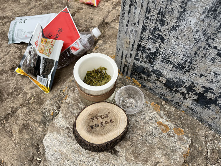 秦岭户外线路人头山山顶品紫阳富硒茶